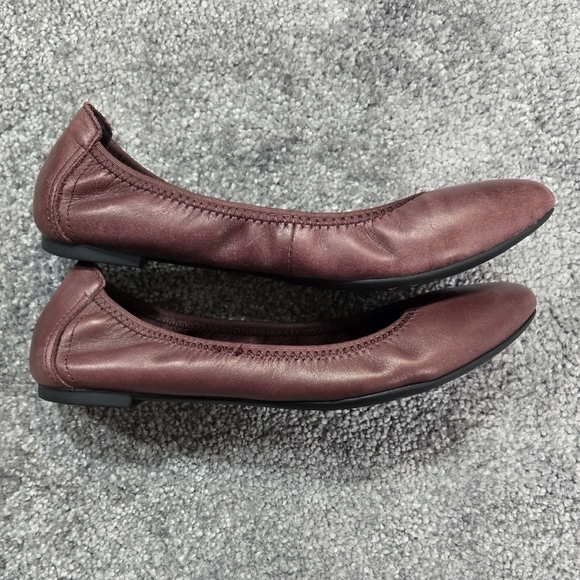 Born Rozalee Burgundy Leather Pointed Toe Ballet Flat Comfy Business Casual - Picture 7 of 11